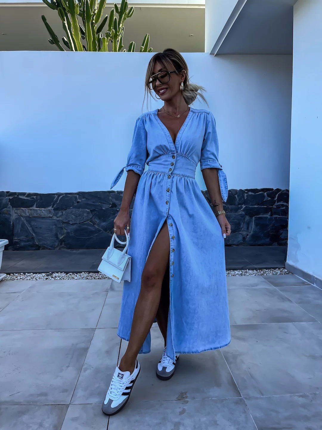 Robe en Jean Décolletée Femme