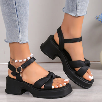 Talons Épais Noir Chic