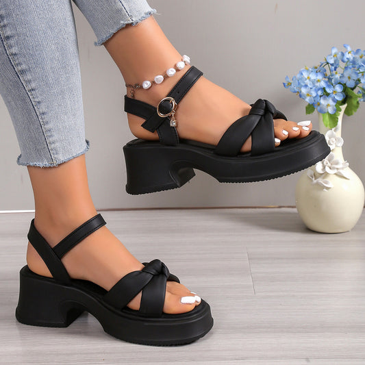 Talons Épais Noir Chic