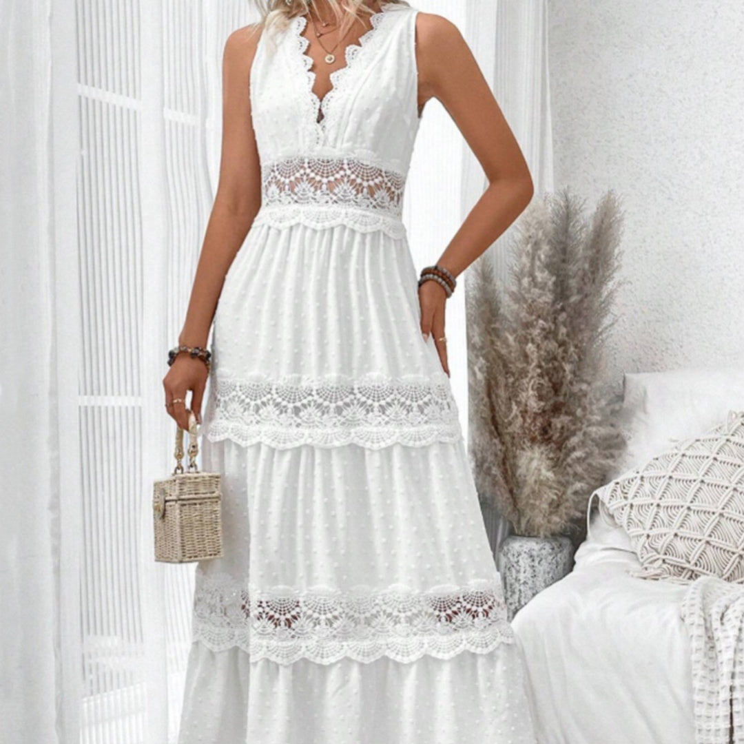 Robe Dentelle Col V