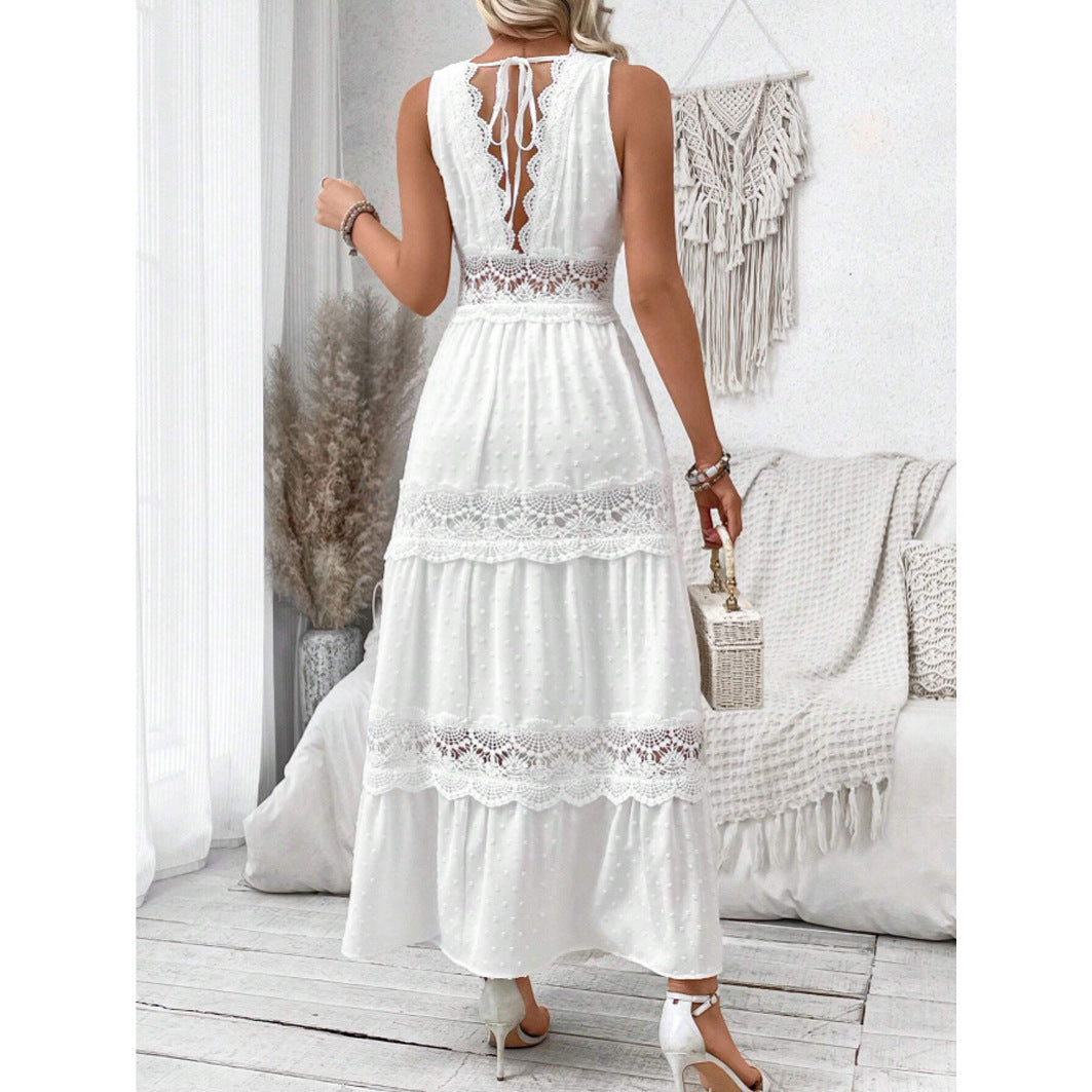 Robe Dentelle Col V