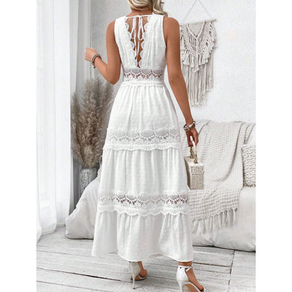 Robe Dentelle Col V