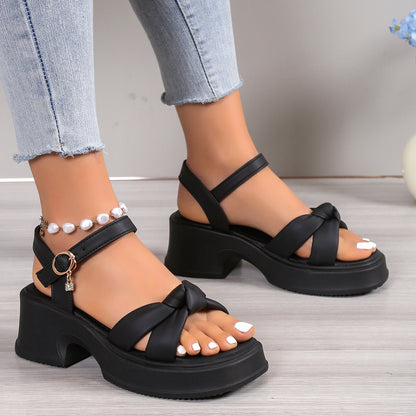 Talons Épais Noir Chic