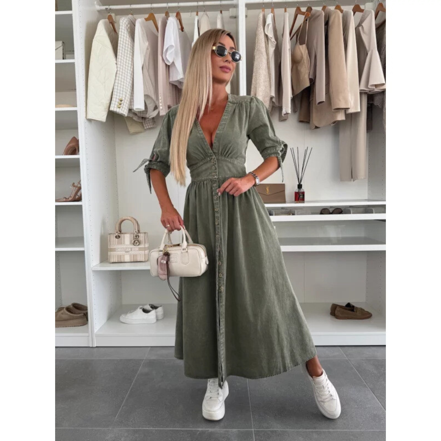 Robe en Jean Décolletée Femme