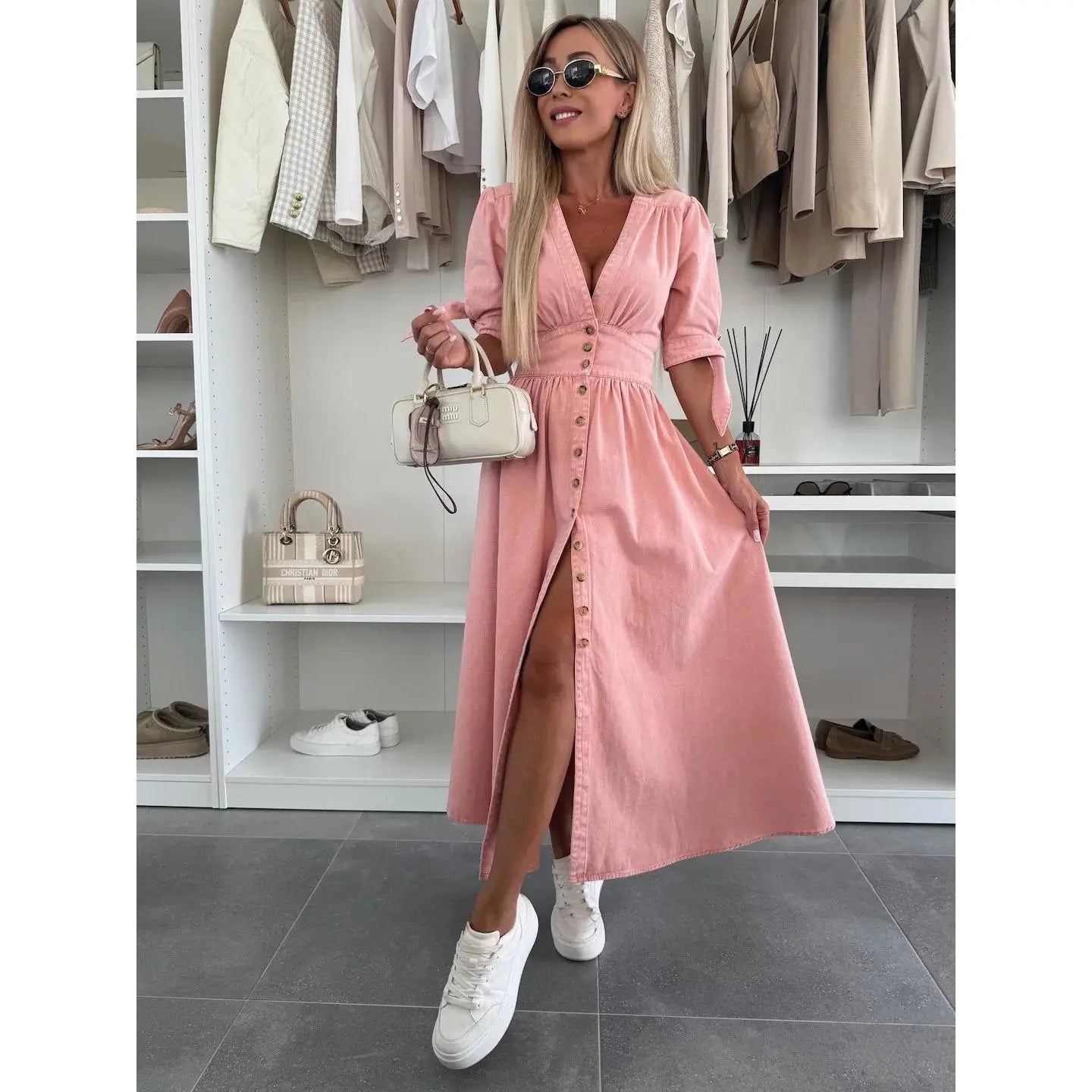 Robe en Jean Décolletée Femme