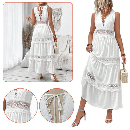 Robe Dentelle Col V